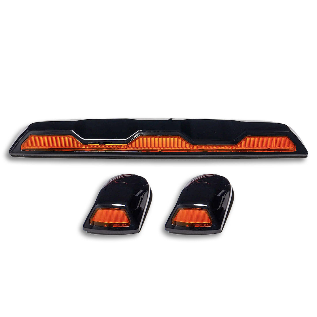GMC & Chevy 20-26 (4th GEN Body Style) Heavy-Duty (3-Piece Set) Amber Cab Roof Light Lens with Amber LED’s - (Attn: This cab light kit replaces OEM factory installed cab roof lights)