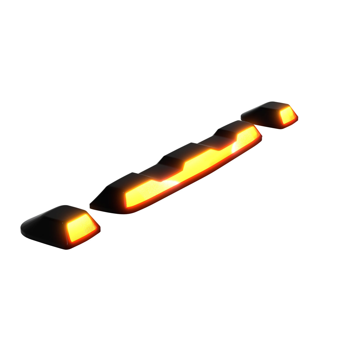 GMC & Chevy 20-26 (4th GEN Body Style) Heavy-Duty (3-Piece Set) Amber Cab Roof Light Lens with Amber LED’s - (Attn: This cab light kit replaces OEM factory installed cab roof lights)