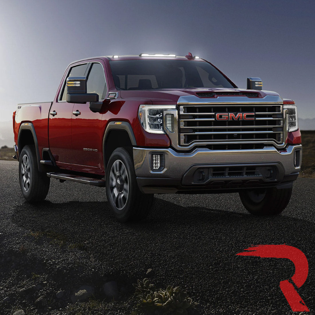 GMC & Chevy 20-26 (4th GEN Body Style) Heavy-Duty (3-Piece Set) Smoked Cab Roof Light Lens with White LEDs - (ATTN: For models that DID NOT come with factory cab roof lights)