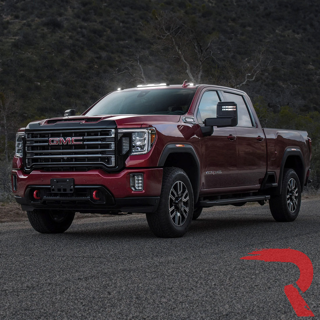 GMC & Chevy 20-26 (4th GEN Body Style) Heavy-Duty (3-Piece Set) Smoked Cab Roof Light Lens with White LEDs - (ATTN: For models that DID NOT come with factory cab roof lights)