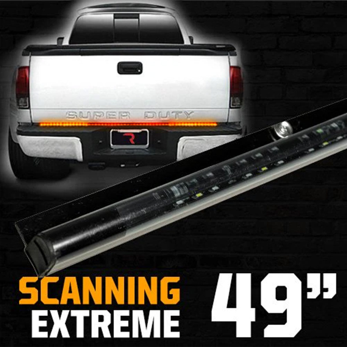 “Extreme” Tailgate Light Bar LED Scanning Amber Turn Signals, Brake & Reverse Lights - Multiple Sizes