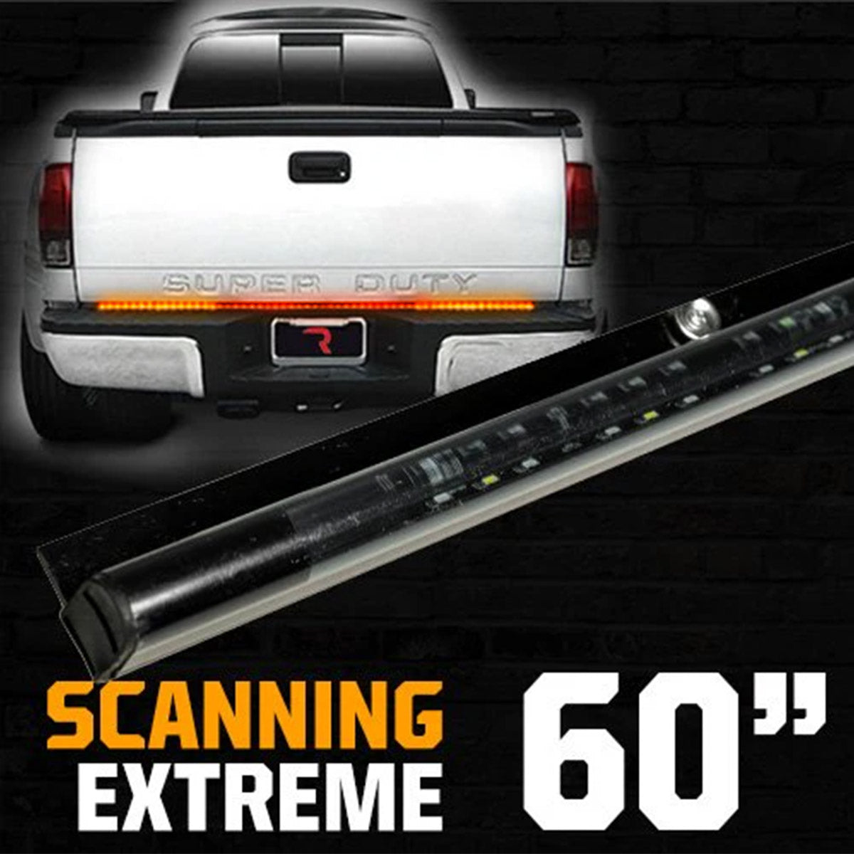 “Extreme” Tailgate Light Bar LED Scanning Amber Turn Signals, Brake & Reverse Lights - Multiple Sizes