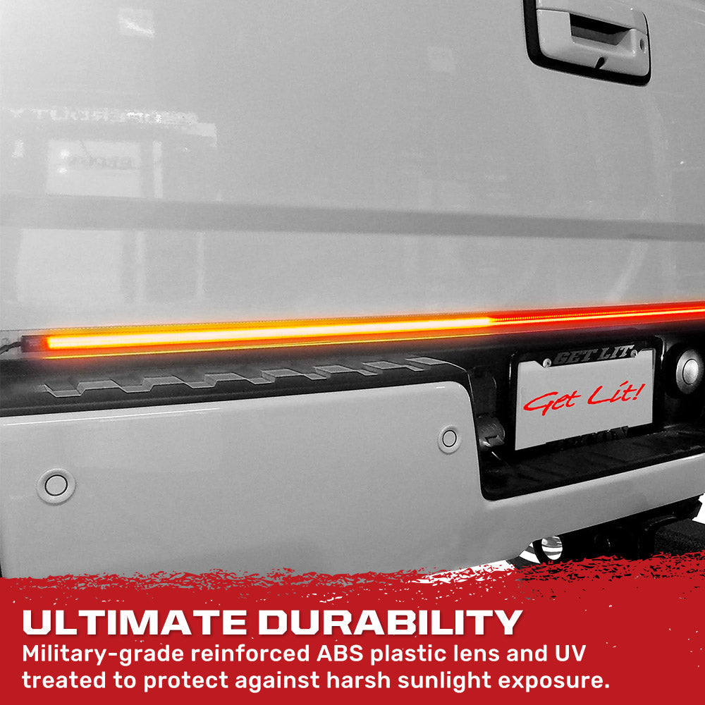 "Dual Row" Tailgate Bar High Power LED Scanning Amber Signals, Brake & Reverse Lights - Multiple Sizes