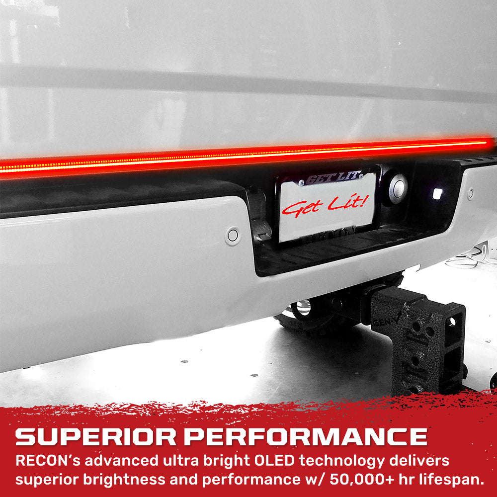 "Dual Row" Tailgate Bar High Power LED Scanning Amber Signals, Brake & Reverse Lights - Multiple Sizes