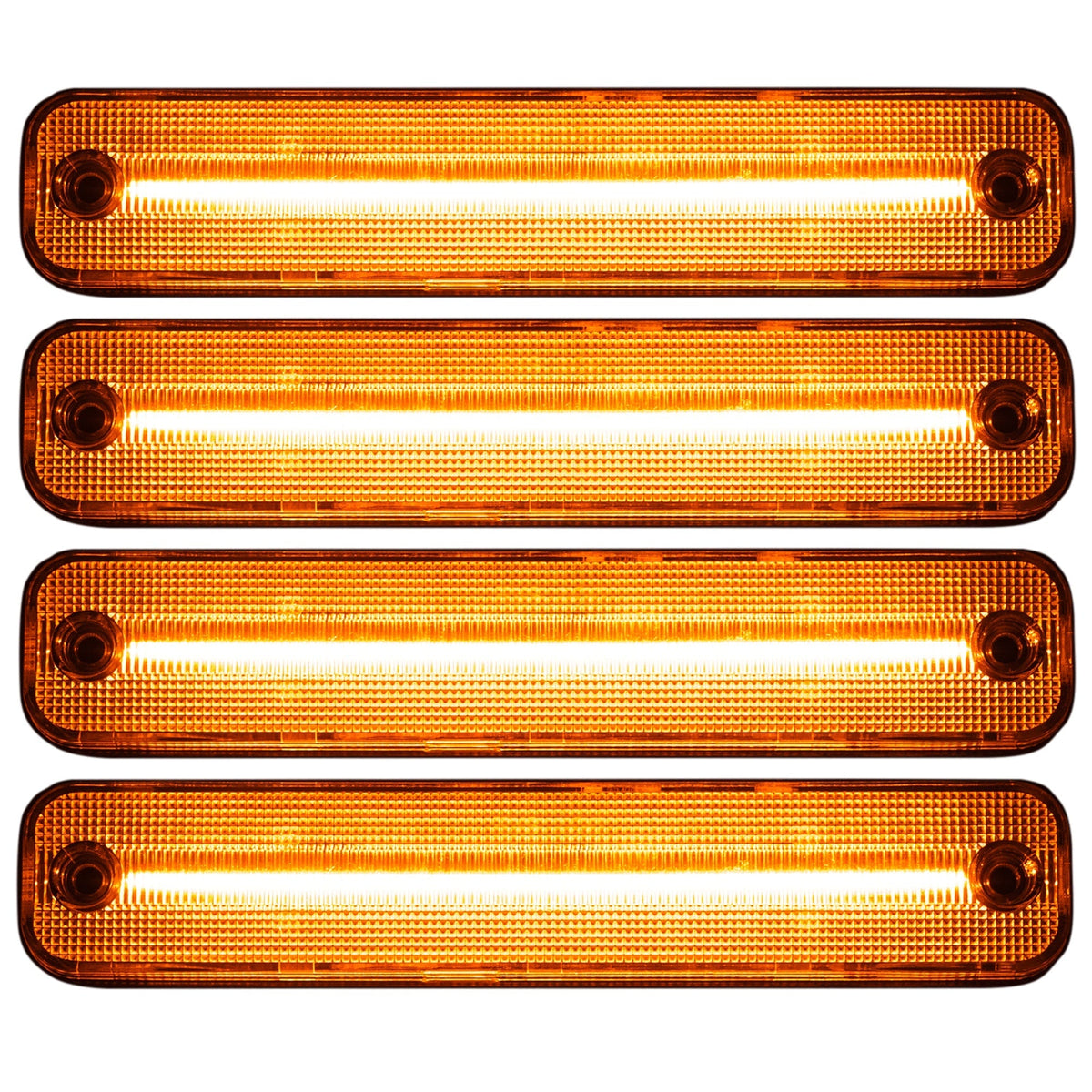 Hummer H2 02-10 Front & Rear LED Fender Lights 4 Piece Kit - Clear Lens with Red & Amber LEDs