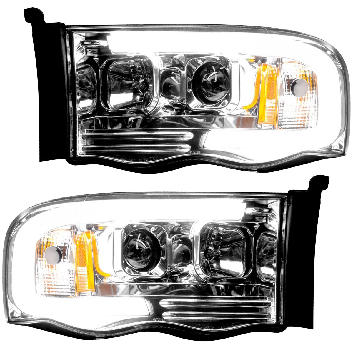 Dodge 02-05 RAM 1500/2500/3500 Projector Headlights OLED Halos & DRL - Multiple Styles