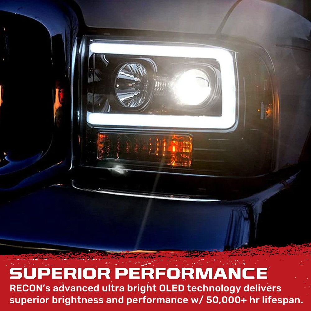 Ford Super Duty 99-04 Projector Headlights OLED Halos DRL - Multiple Styles