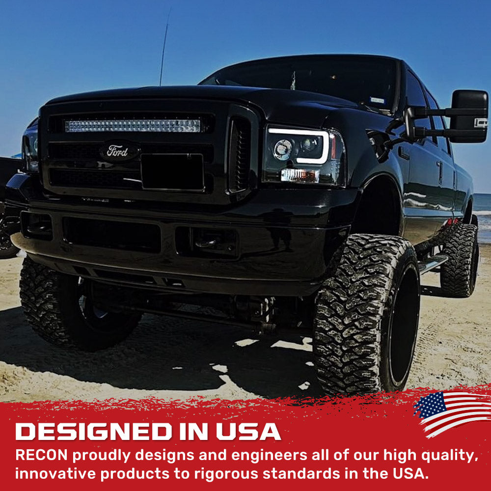 Ford Super Duty 05-07 Projector Headlights OLED Halos, DRL - Multiple Styles