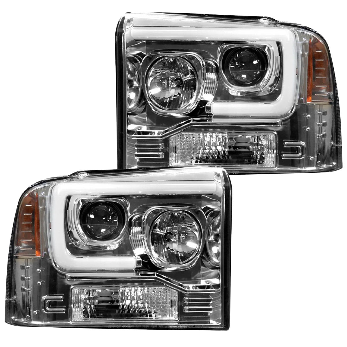 Ford Super Duty 05-07 Projector Headlights OLED Halos, DRL - Multiple Styles