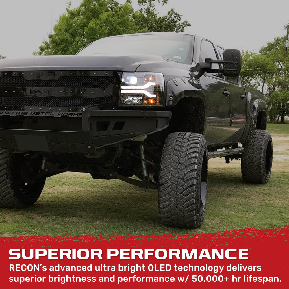Chevrolet Silverado 07-14 (2nd Gen 3500 Dually) Projector Headlights OLED Halos DRL - Multiple Styles