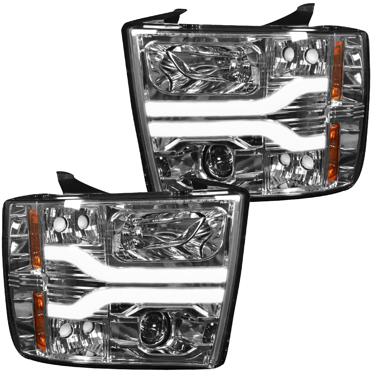 Chevrolet Silverado 07-14 (2nd Gen 3500 Dually) Projector Headlights OLED Halos DRL - Multiple Styles