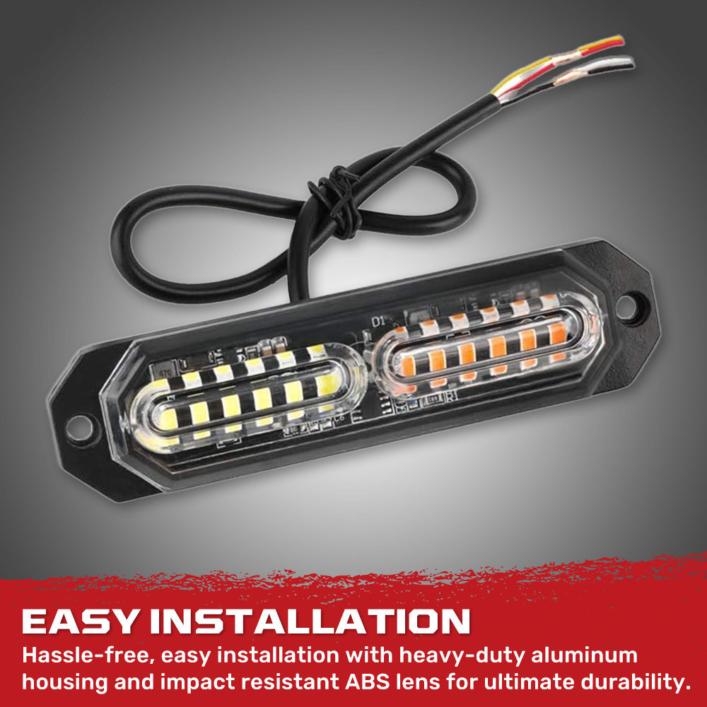 Universal 8-PC Ultra Slim Aluminum Surface Mounted 4.5" Emergency Ultra Bright LED Strobe w/ 17 Light Functions - Multiple Options