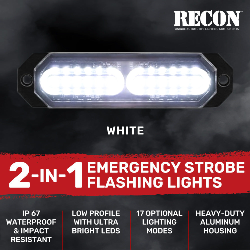 Universal 8-PC Ultra Slim Aluminum Surface Mounted 4.5" Emergency Ultra Bright LED Strobe w/ 17 Light Functions - Multiple Options