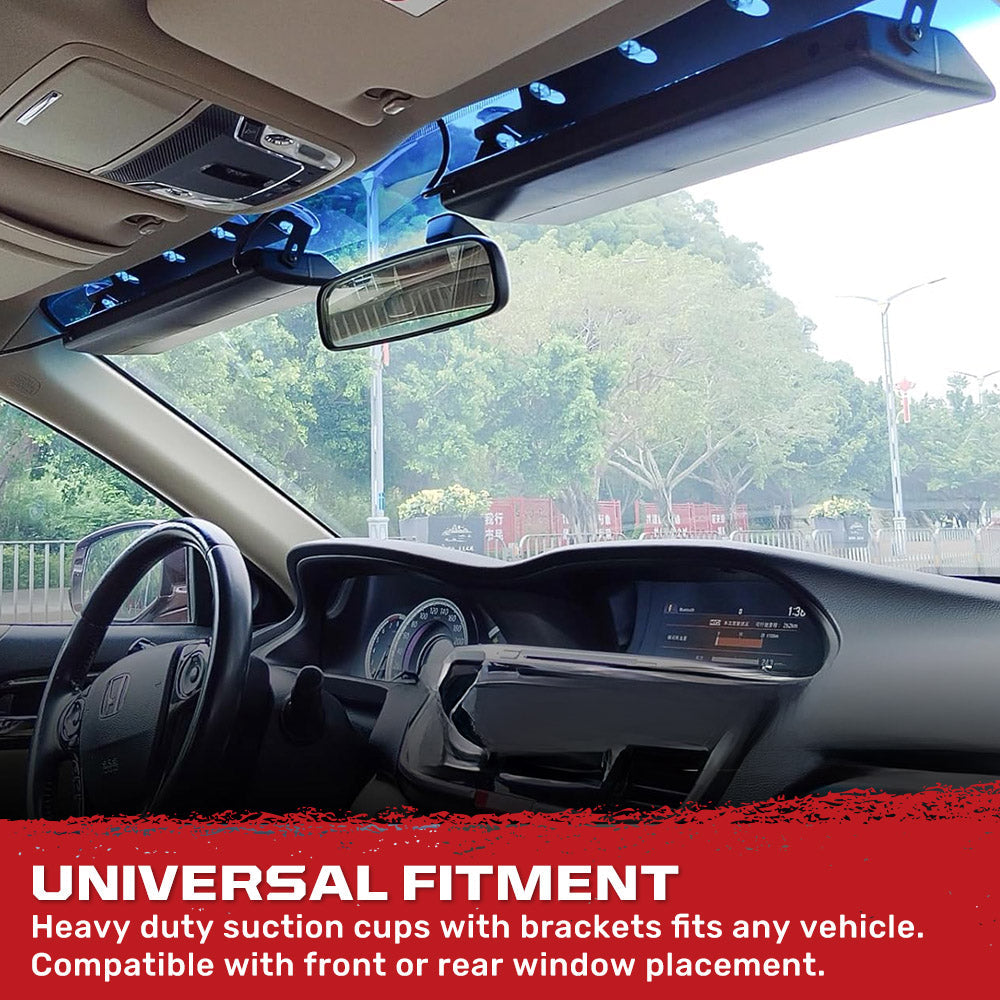 Interior Front Window 2-PC 14" LED Strobe Light Bars Suction Cup Installation A/C Adapter Plug & Play 26 Light Functions - Multiple Colors