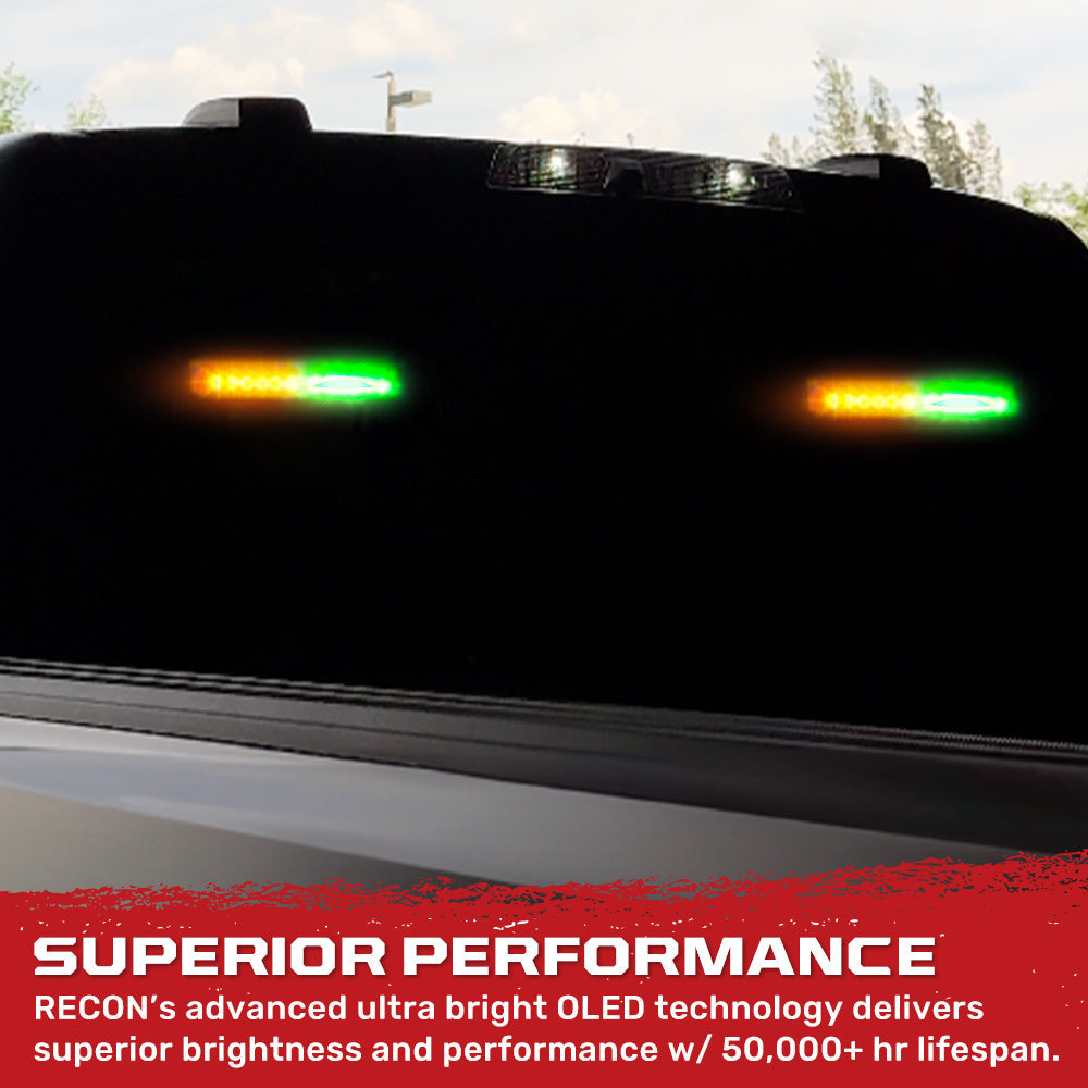 Interior Rear Window 2-PC LED Strobe/Flashing Light Bars - Suction Cup Installation A/C Adapter Plug & Play with 20 Lighting Function - Multiple Colors
