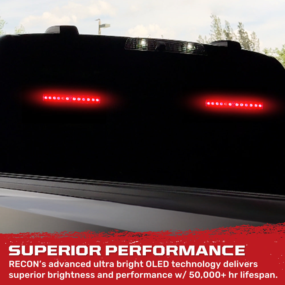 Interior Rear Window 2-PC LED Strobe/Flashing Light Bars - Suction Cup Installation A/C Adapter Plug & Play with 20 Lighting Function - Multiple Colors