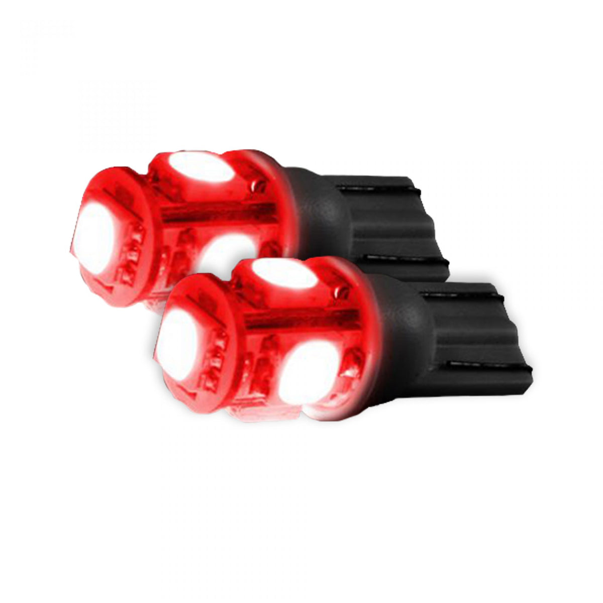 194/168 Wedge Style 360 Degree 5 LED Bulbs in Red