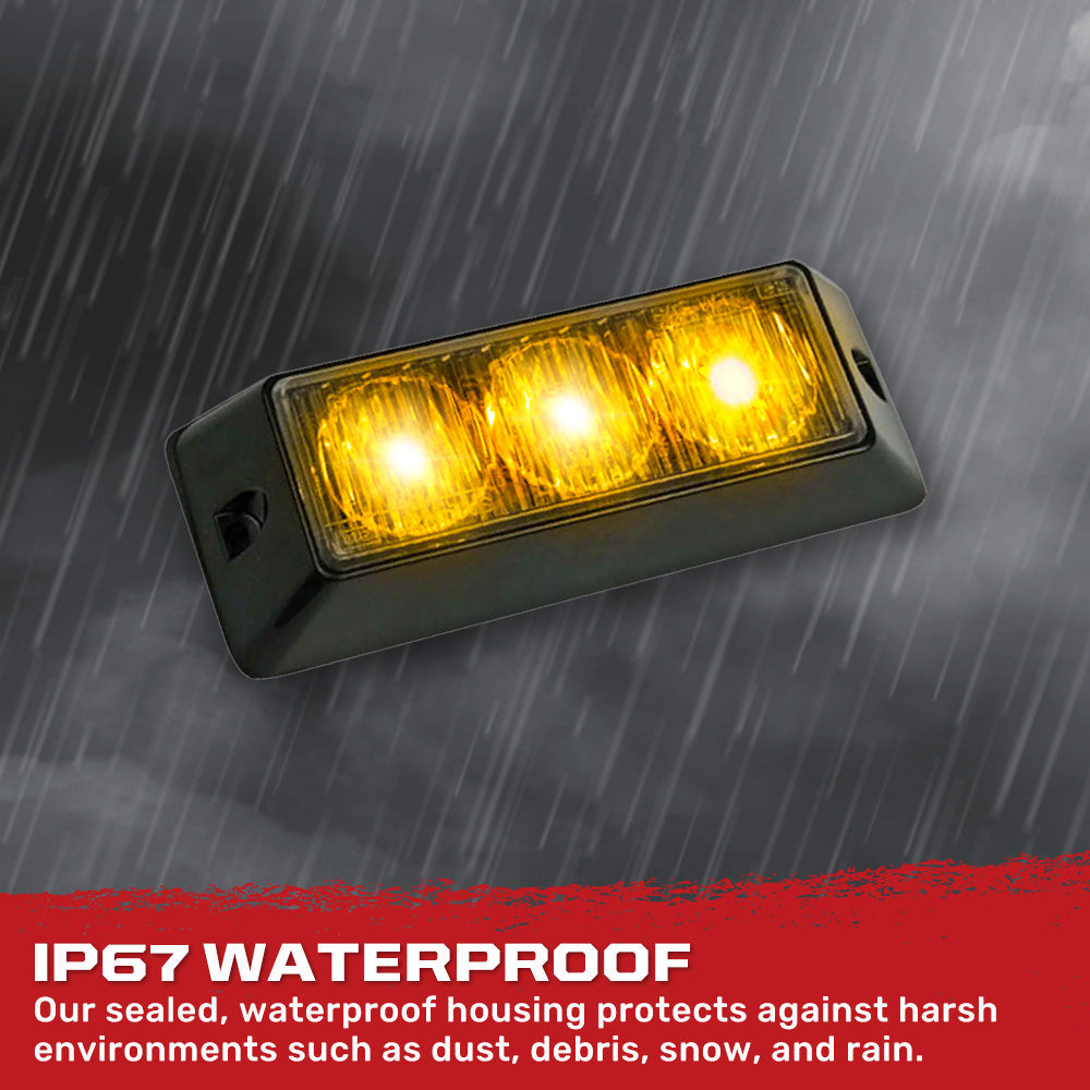 Universal 3-Watt 12 Function 3 LED Emergency Flashing Strobe Light - Multiple Colors