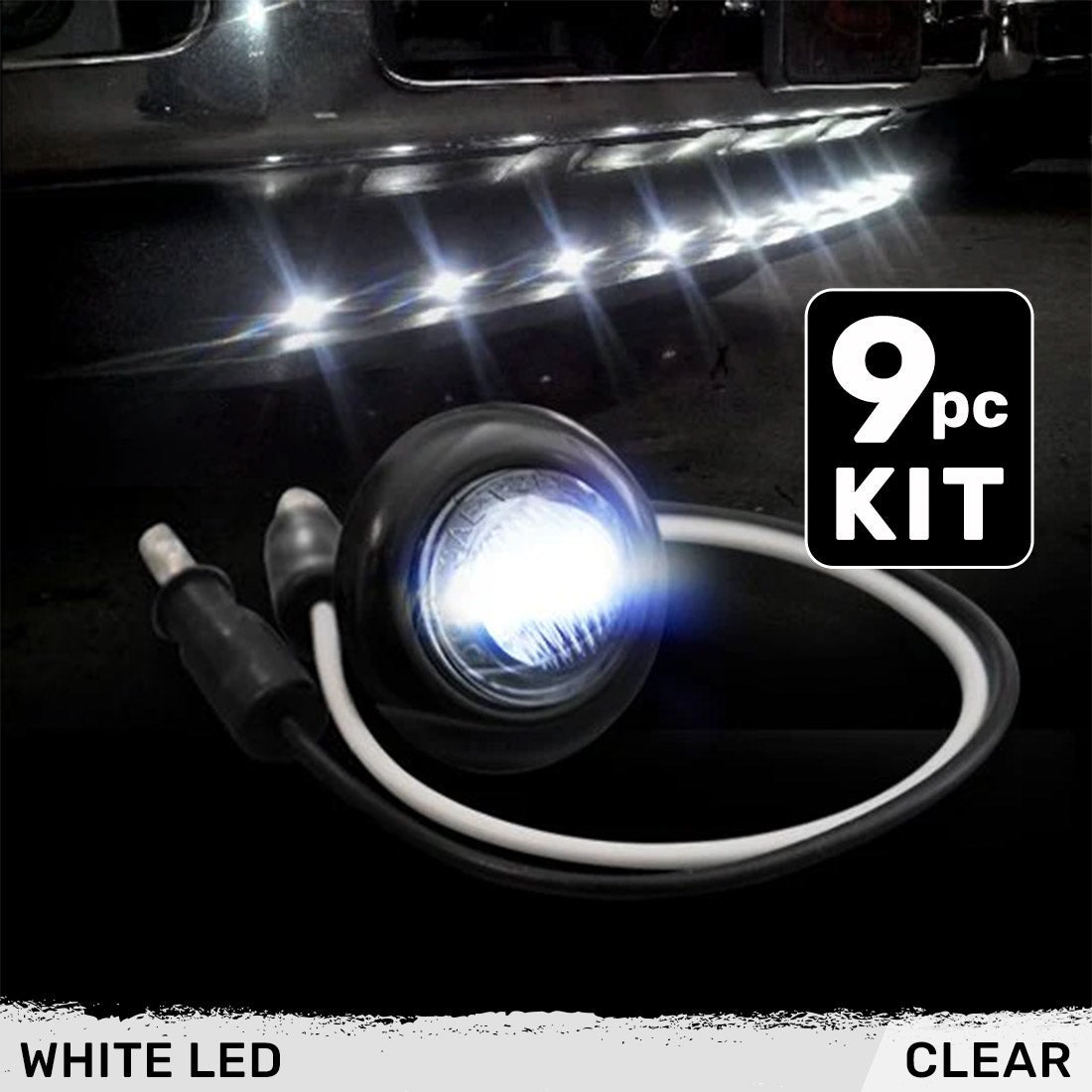 Universal 9-Pc Front Lower Air Dam Ultra Bright LED Light Kit - Multiple Options