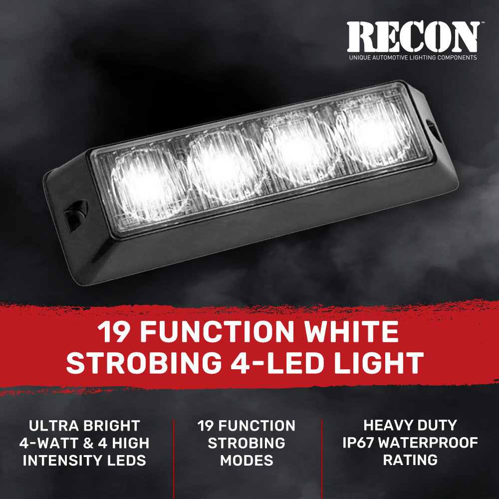 Universal 4-Watt 19 Function 4 LED Emergency Flashing Strobe Light - Multiple Colors