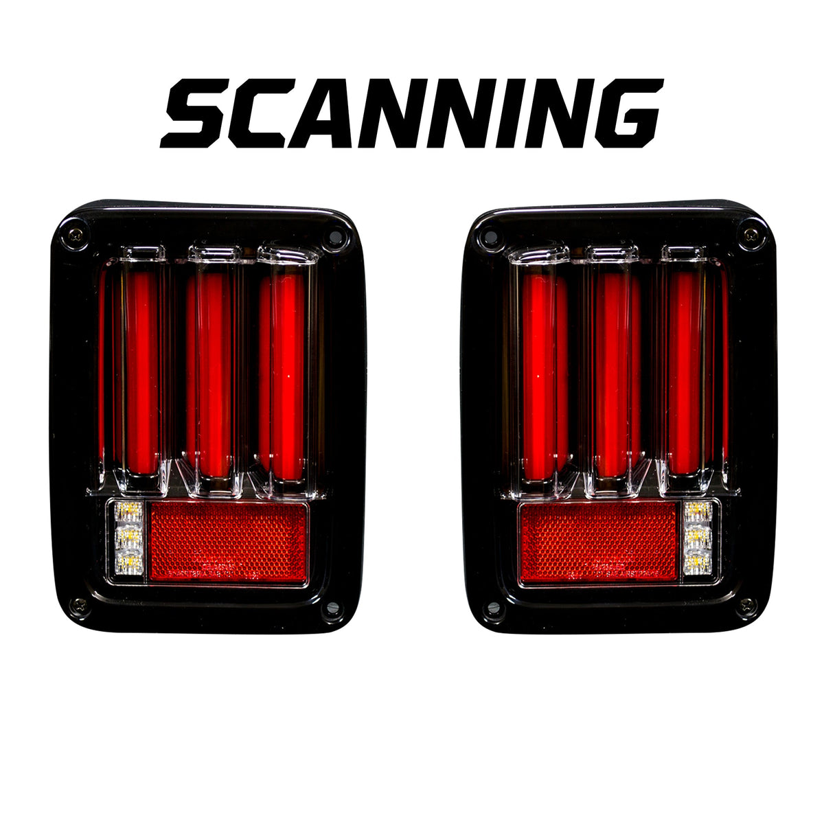 Jeep Wrangler JK 07-18 Ultra Bright Scanning OLED Bar Style Tail Lights - Multiple Lens