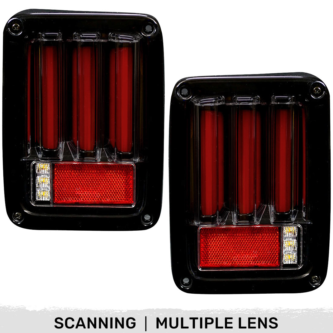 Jeep Wrangler JK 07-18 Ultra Bright Scanning OLED Bar Style Tail Lights - Multiple Lens