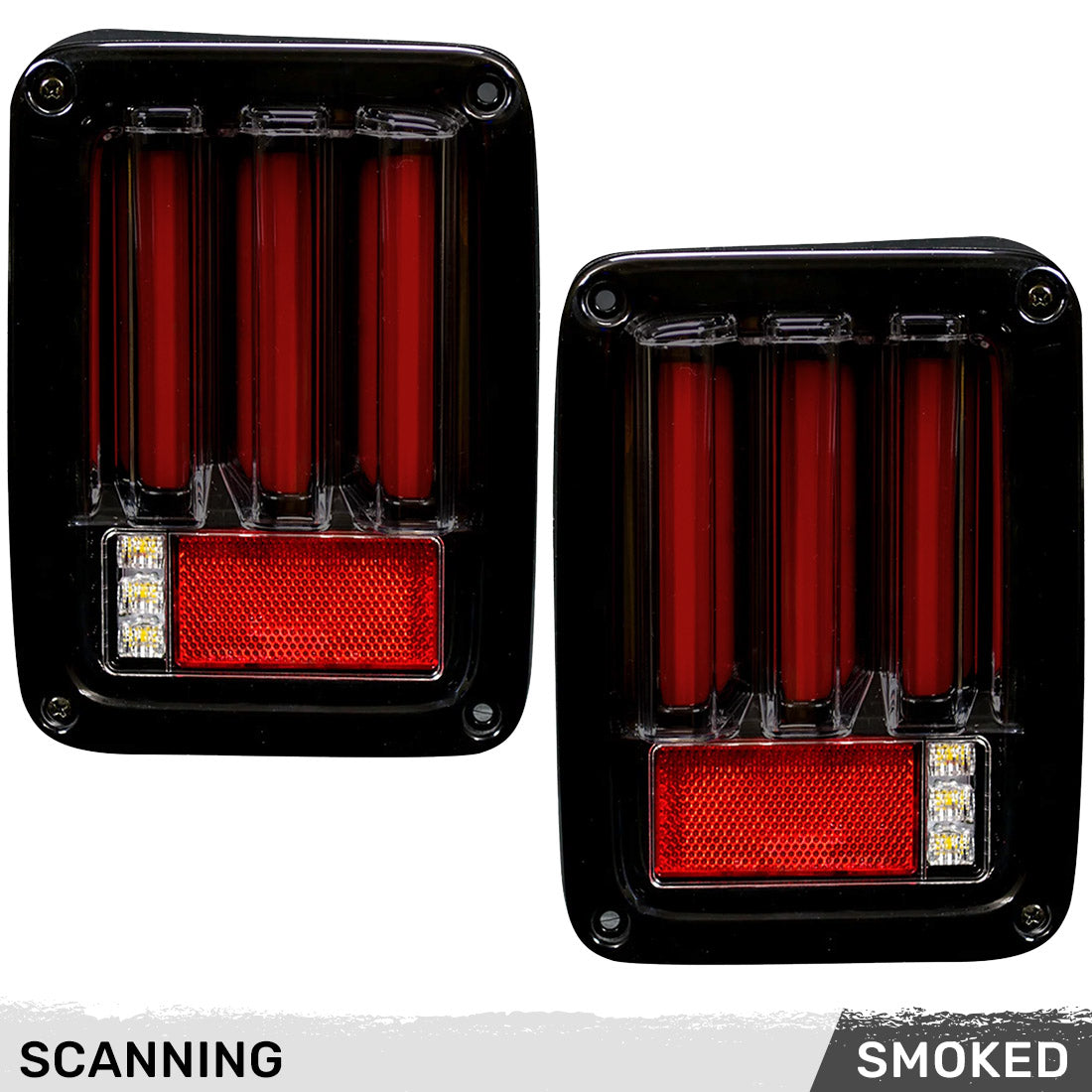 Jeep Wrangler JK 07-18 Ultra Bright Scanning OLED Bar Style Tail Lights - Multiple Lens