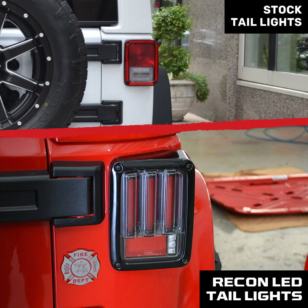 Jeep Wrangler JK 07-18 Ultra Bright Scanning OLED Bar Style Tail Lights - Multiple Lens