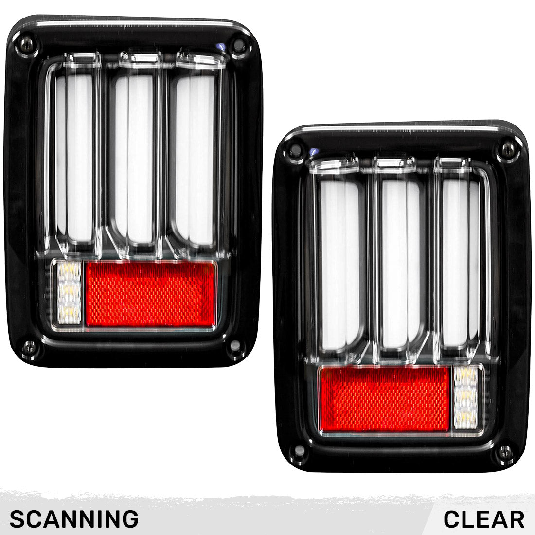 Jeep Wrangler JK 07-18 Ultra Bright Scanning OLED Bar Style Tail Lights - Multiple Lens