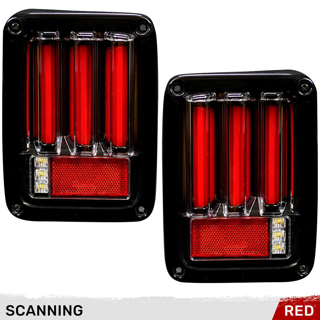 Jeep Wrangler JK 07-18 Ultra Bright Scanning OLED Bar Style Tail Lights - Multiple Lens