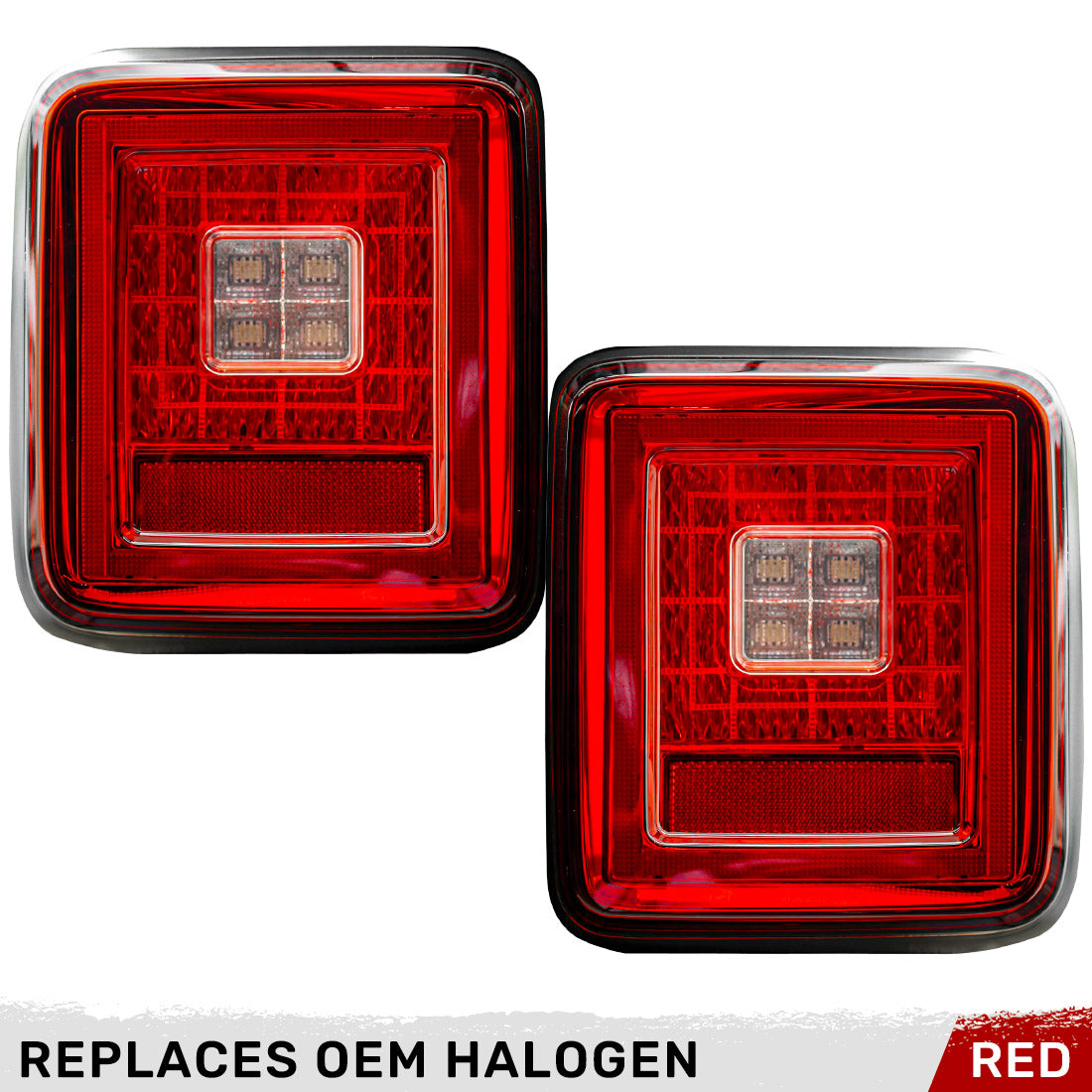 Jeep Wrangler JL 18-26 Ultra Bright Scanning OLED Tail Lights (Replaces Factory/OEM Halogen) - Multiple Lens