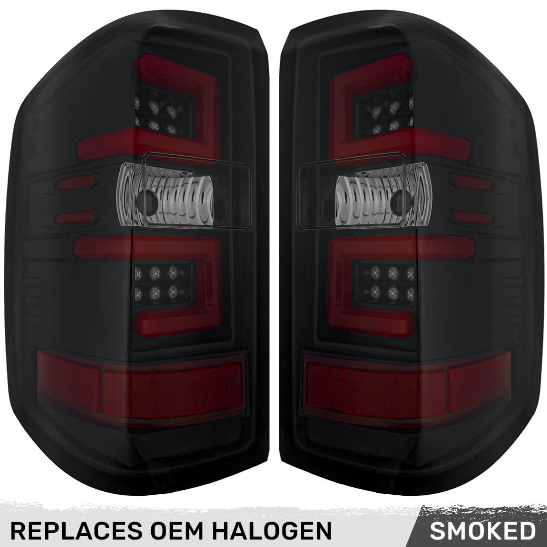 Chevy Silverado 1500 14-18 (Replaces OEM Halogen Only) Tail Lights OLED in Multiple Lens