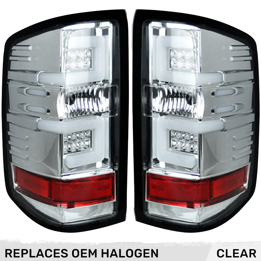 Chevy Silverado 1500 14-18 (Replaces OEM Halogen Only) Tail Lights OLED in Multiple Lens