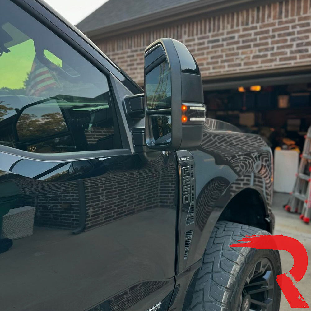 Ford 17-26 Super Duty White DRL LED Side Mirror Lenses - Multiple Lens
