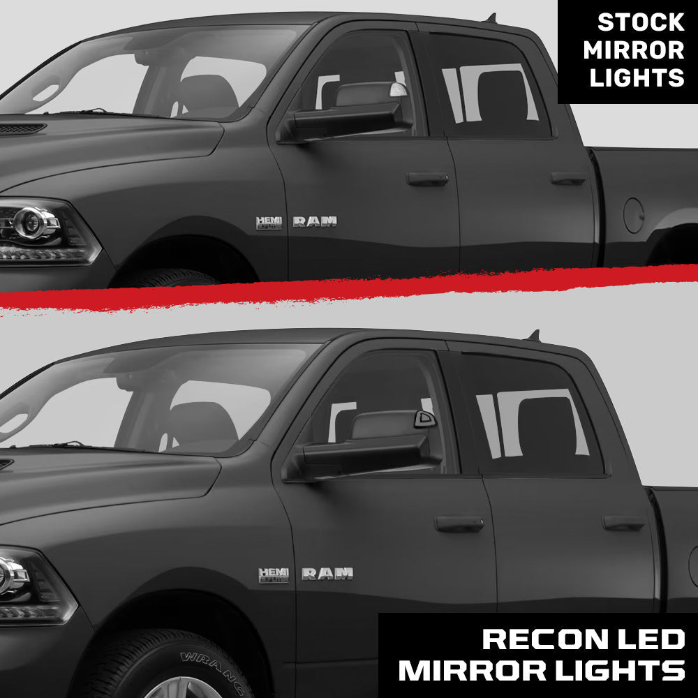 Dodge 10-21 RAM 2500/3500 Corner Side Tow Mirror Turn Signal Light (2-Piece Set) with Amber LED Turn Signals - Smoked Lens