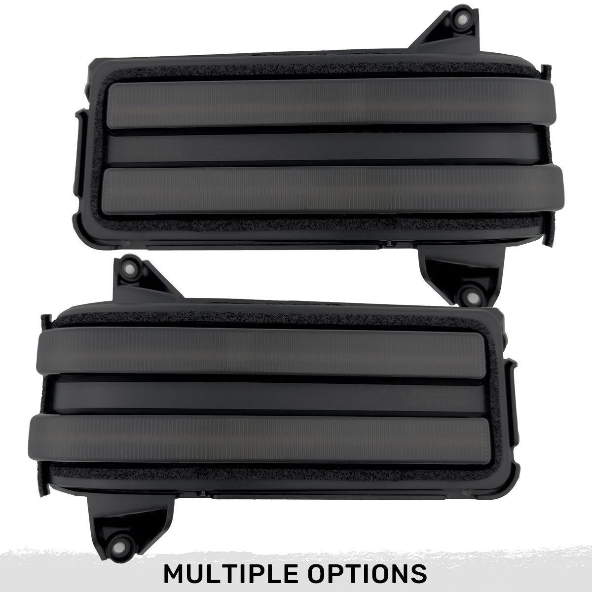 Chevy/GMC 20-26 Silverado & Sierra Side Mirror LED Lenses White or Amber DRL & Scanning Amber Turn Signals - Smoked Lens