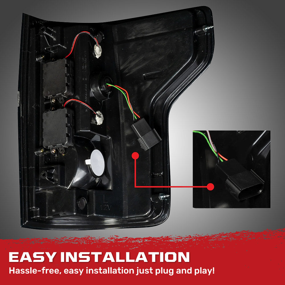 Ford F150 15-17 Ultra Bright LED Tail Lights (Replaces Factory/OEM Halogen Only) - Multiple Lens