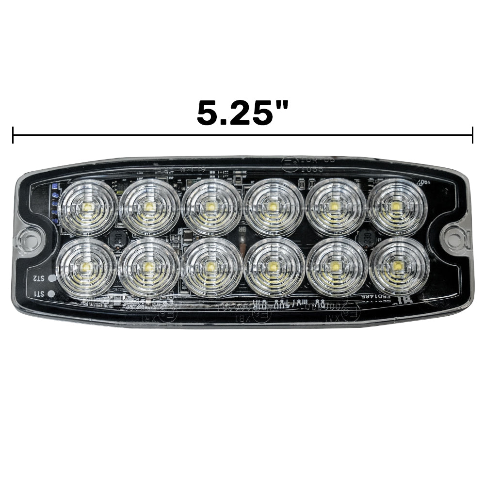 Universal 12-LED 30 Function 5.25" Ultra-Thin 0.25" Emergency Flashing Strobe Light - Multiple Colors