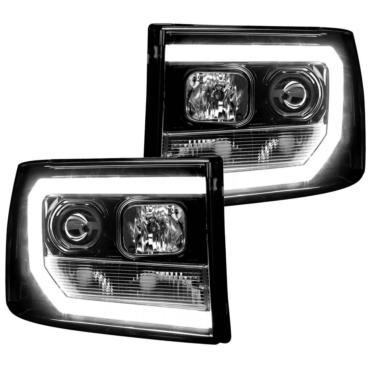 GMC Sierra 07-13 Projector Headlights OLED Halos & DRL - Multiple Styles