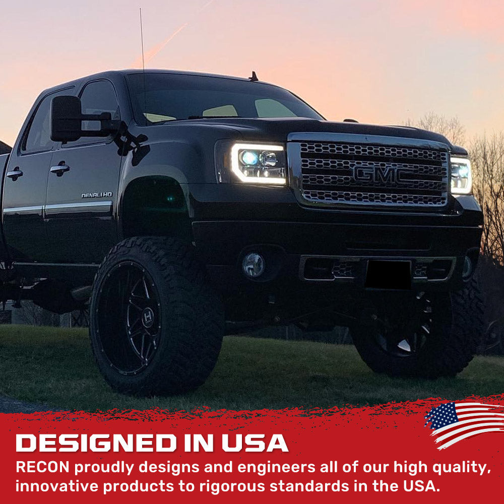 GMC Sierra 07-13 Projector Headlights OLED Halos & DRL - Multiple Styles