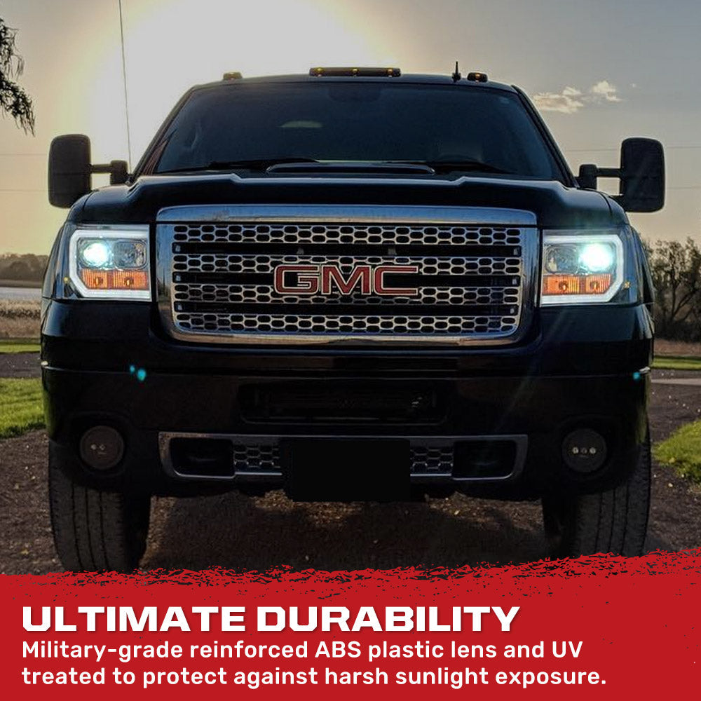 GMC Sierra 07-13 Projector Headlights OLED Halos & DRL - Multiple Styles