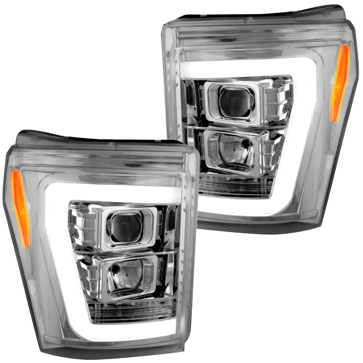 Ford Super Duty 11-16 Projector Headlights OLED Halos, DRL - Multiple Styles