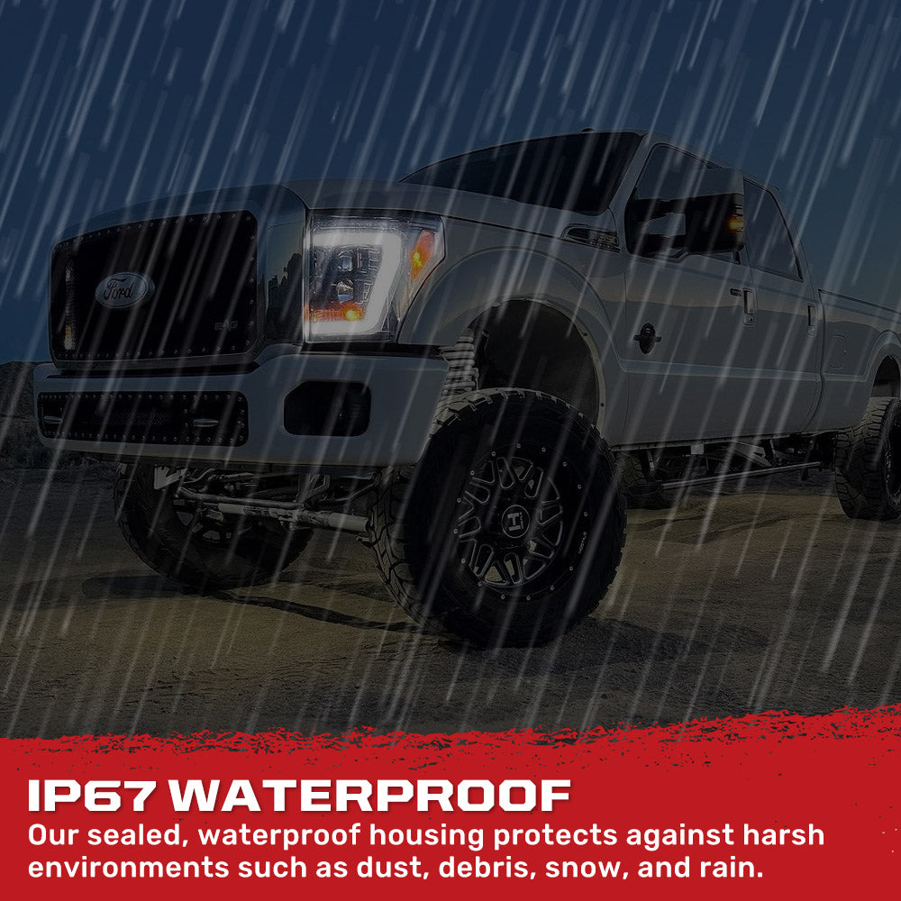 Ford Super Duty 11-16 Projector Headlights OLED Halos, DRL - Multiple Styles