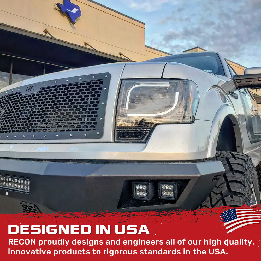 Ford F150 & Raptor 13-14 Projector Headlights Ultra High Power White LED DRL w/ Amber Turn Signals - Multiple Styles