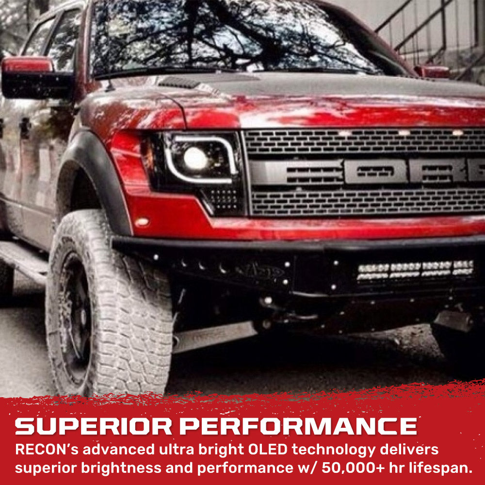 Ford F150 & Raptor 13-14 Projector Headlights Ultra High Power White LED DRL w/ Amber Turn Signals - Multiple Styles