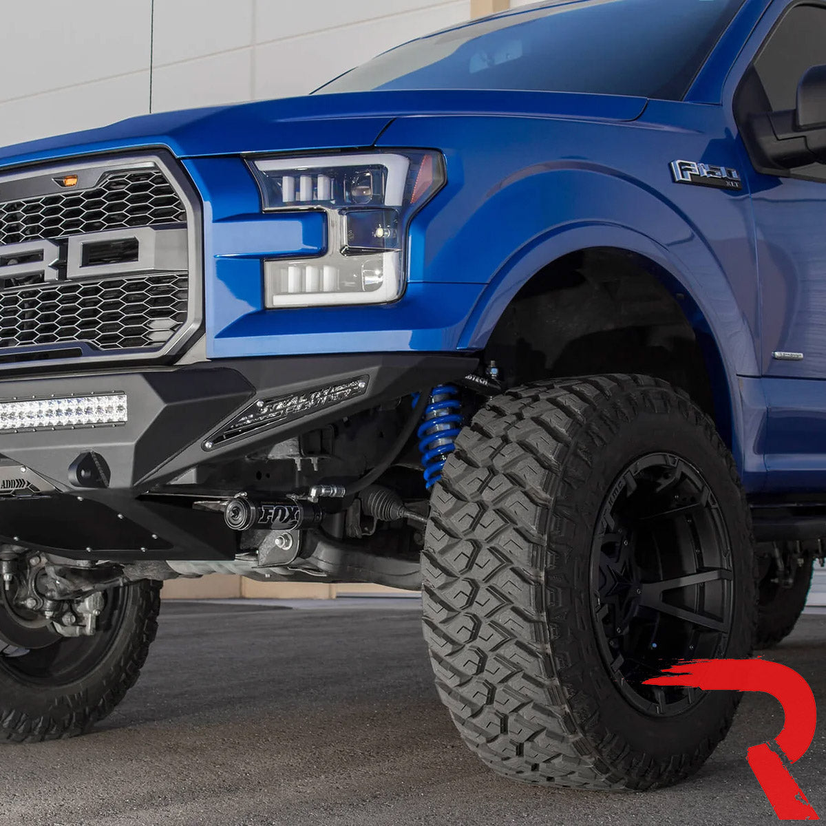 Ford F150 15-17 Projector Headlights w/ Ultra High Power Smooth White OLED DRL Scanning Amber LED Turn Signals (Replaces OEM Halogen Style Headlights) - Smoked/Black