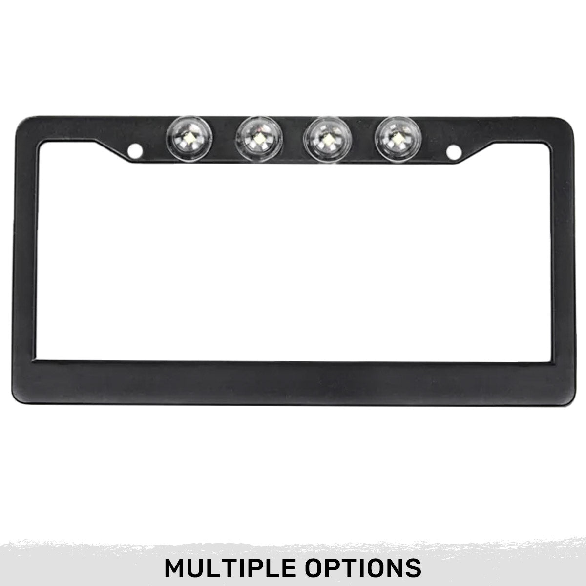 Universal Aluminum Standard U.S License Plate Frame with 4 XML CREE LED Reverse Lights - Multiple Options