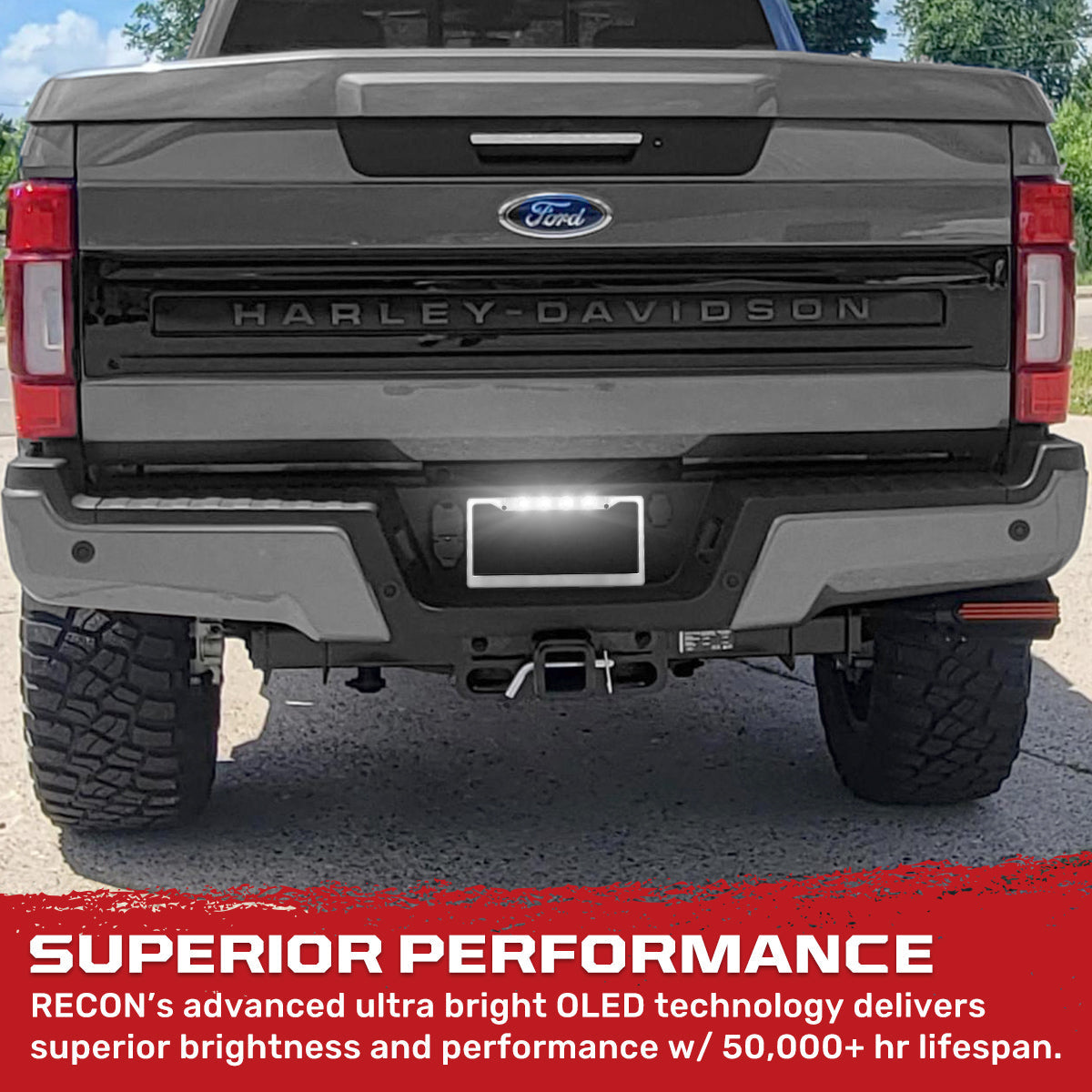 Universal Aluminum Standard U.S License Plate Frame with 4 XML CREE LED Reverse Lights - Multiple Options