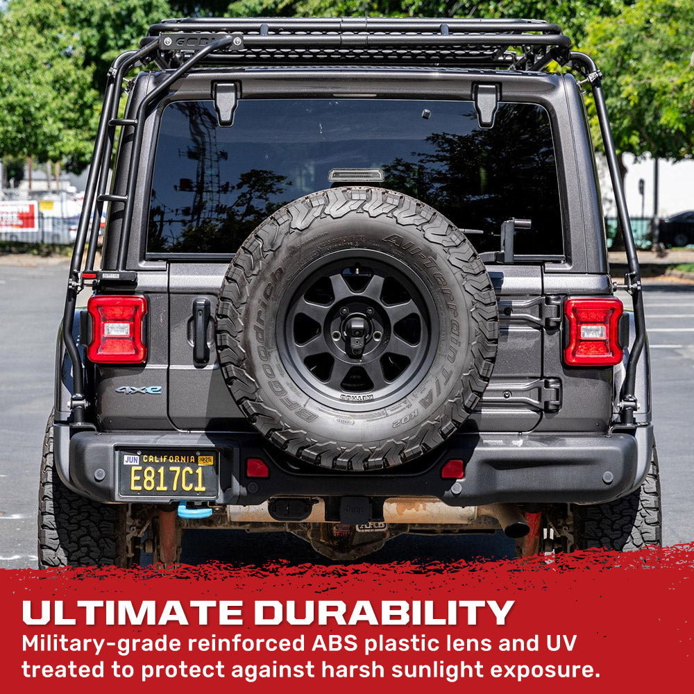 Jeep Wrangler JL 18-26 Ultra High Power Red OLED 3rd Brake Light Kit - Smoked & Clear Lens