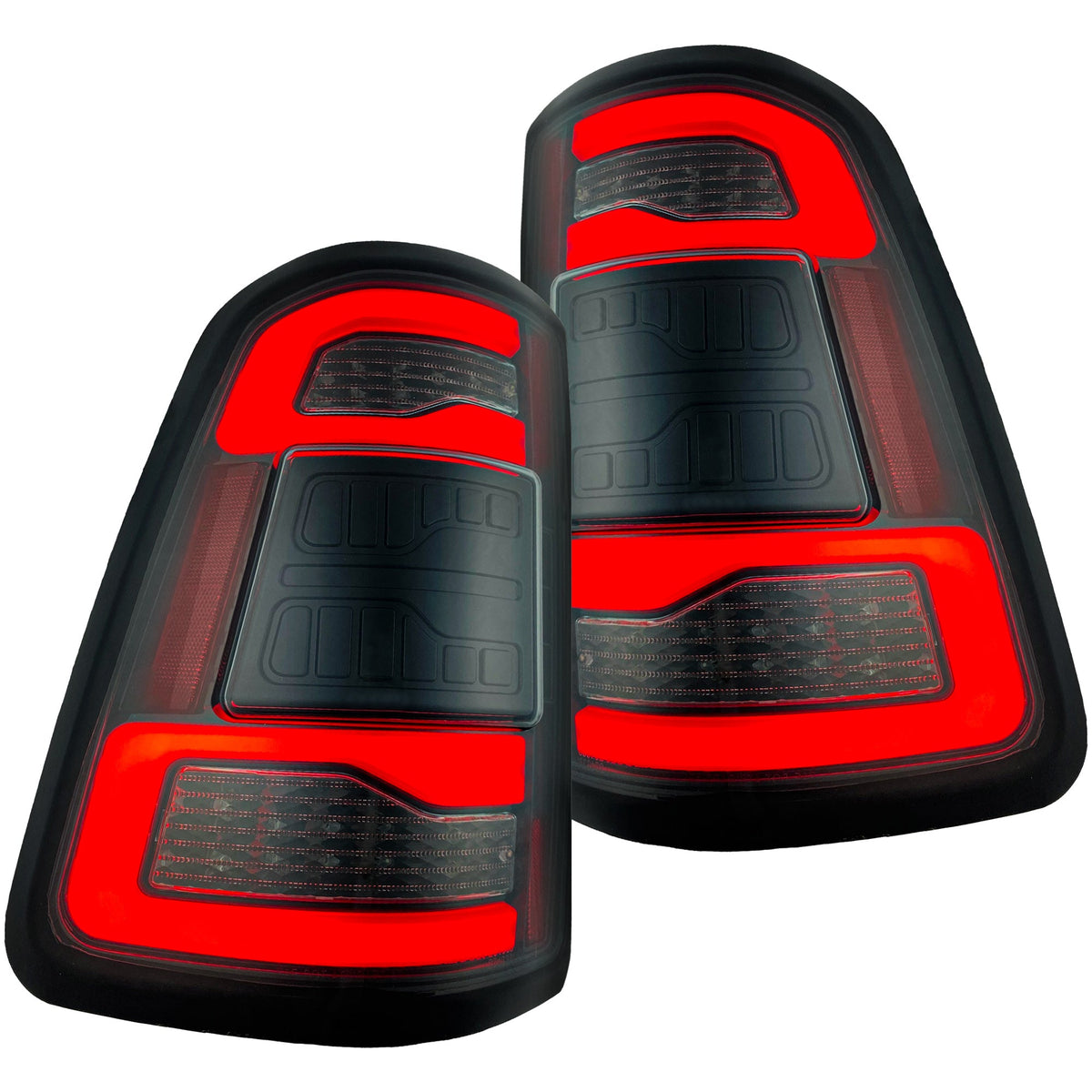 Dodge RAM 2500/3500 19-24 Ultra Bright OLED Tail Lights w/ Scanning Red Turn Signals (Replaces OEM LED Tail Lights Only with BLIS) - Multiple Lens